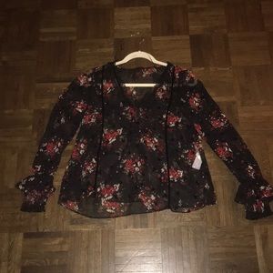 Floral black blouse (zara)